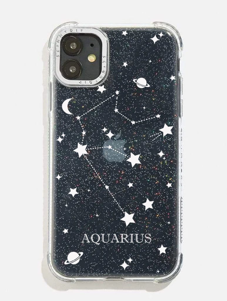 Aquarius Celestial Zodiac Glitter Shock i Phone Case, i Phone 15 Pro Case