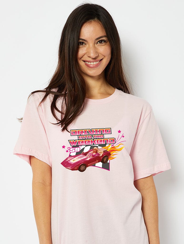 Barbie x Skinnydip Driving Into The Weekend T-Shirt, L