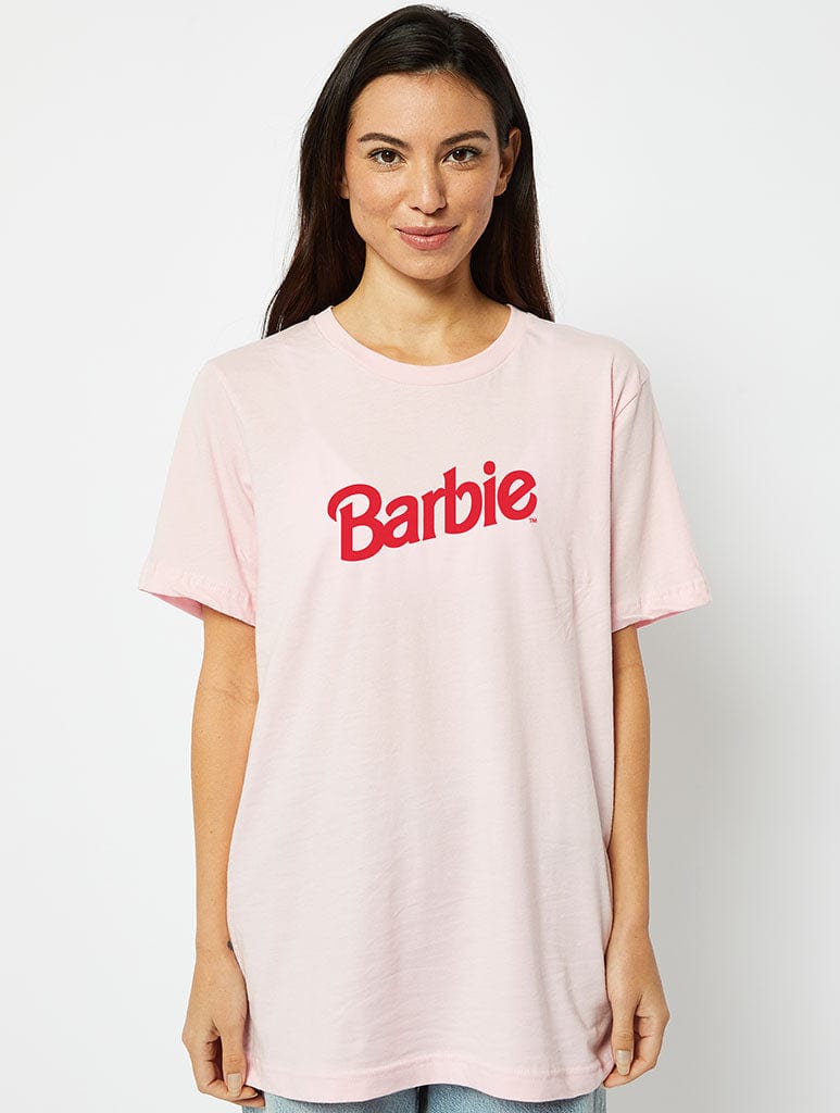 Barbie x Skinnydip Pink & Red Logo T-Shirt, S