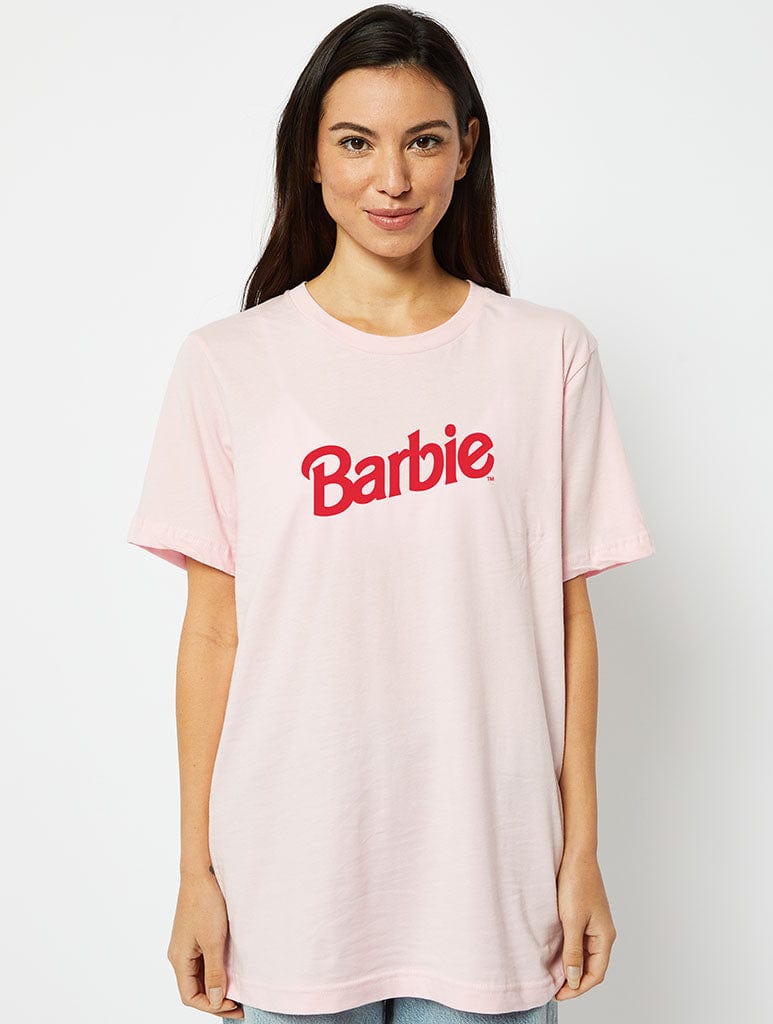 Barbie x Skinnydip Pink & Red Logo T-Shirt, XL