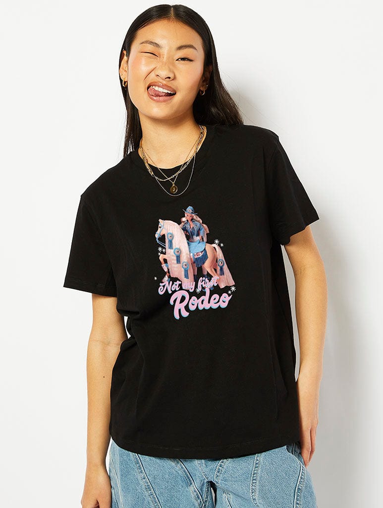 Barbie x Skinnydip Rodeo Black T-Shirt, XL