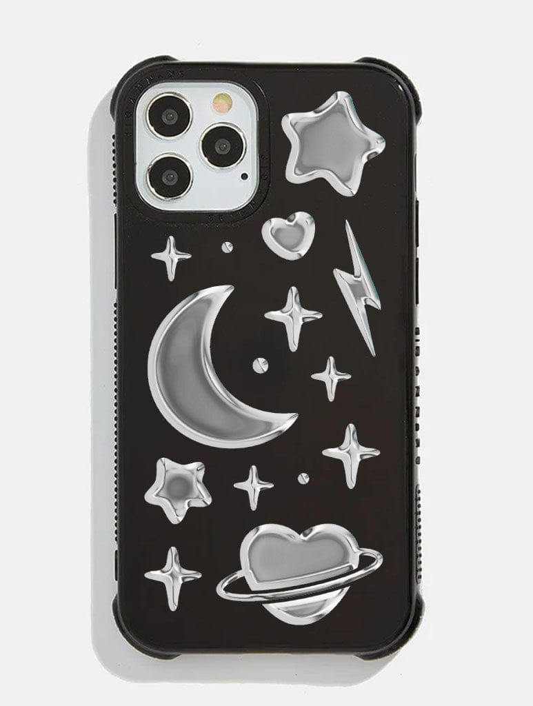 Black Chrome Celestial Shock i Phone Case, i Phone 13 Pro Max Case