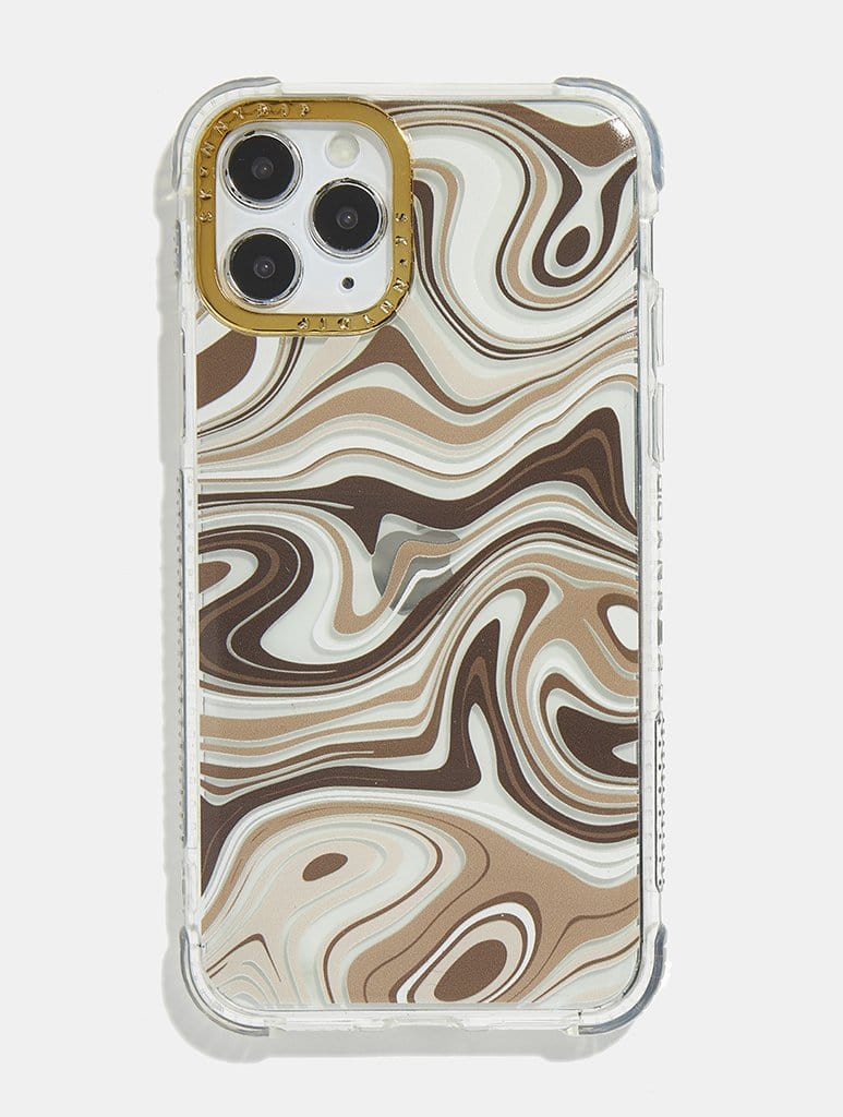 Brown Swirl Shock i Phone Case, i Phone 14 Plus Case