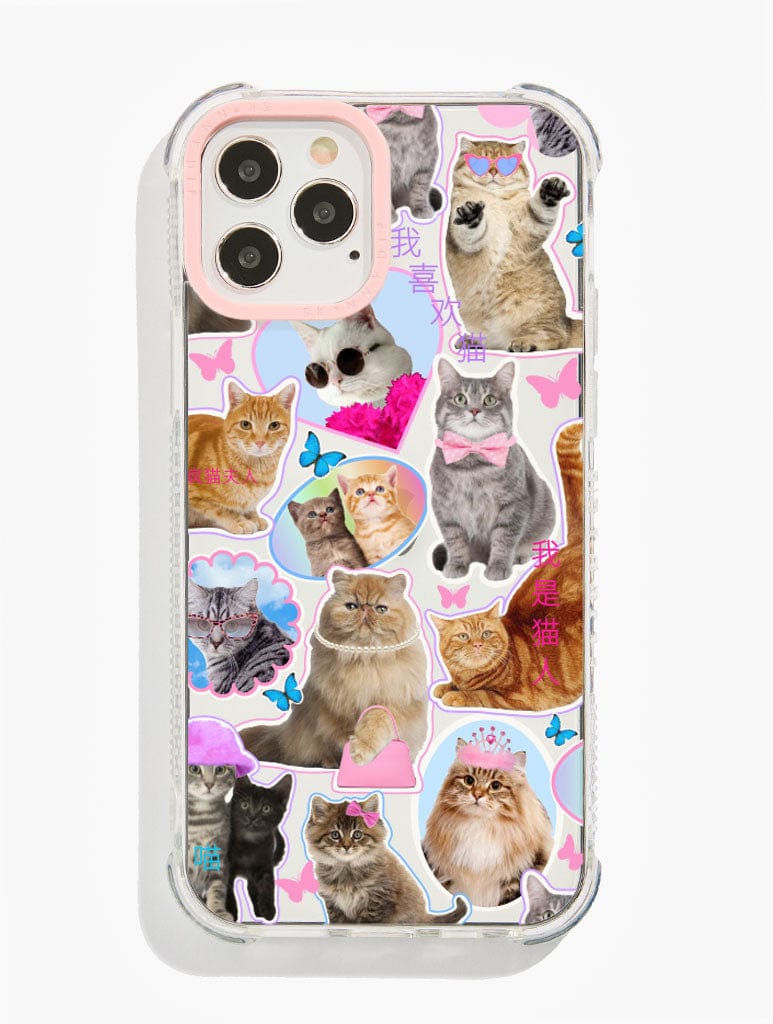 Cat Sticker Shock i Phone Case, i Phone 15 Case