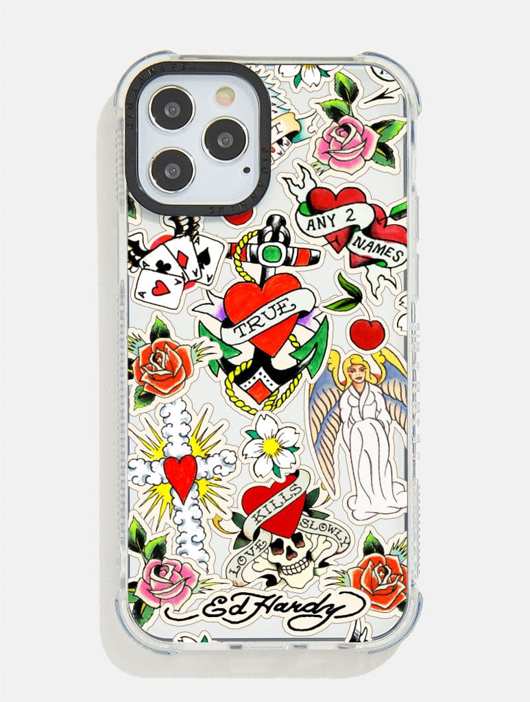 Ed Hardy x Skinnydip Tattoo Sticker Shock i Phone Case, i Phone 15 Pro Max Case