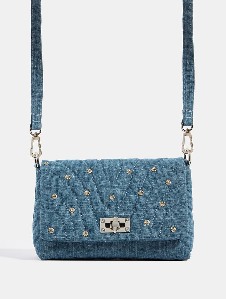 Farah Denim Rhinestone Shoulder Bag