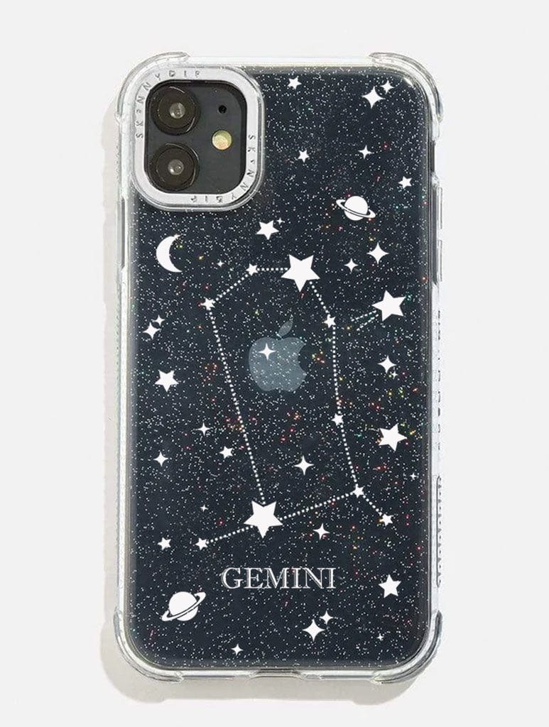 Gemini Celestial Zodiac Glitter Shock i Phone Case, i Phone 15 Pro Case