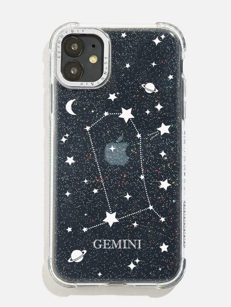 Gemini Celestial Zodiac Glitter Shock i Phone Case, i Phone 15 Plus Case