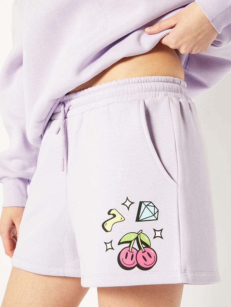 Get Lucky Jogger Shorts in Purple, S