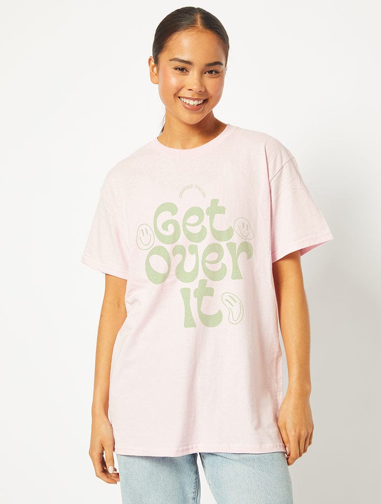 Get Over It Pink T-Shirt, S