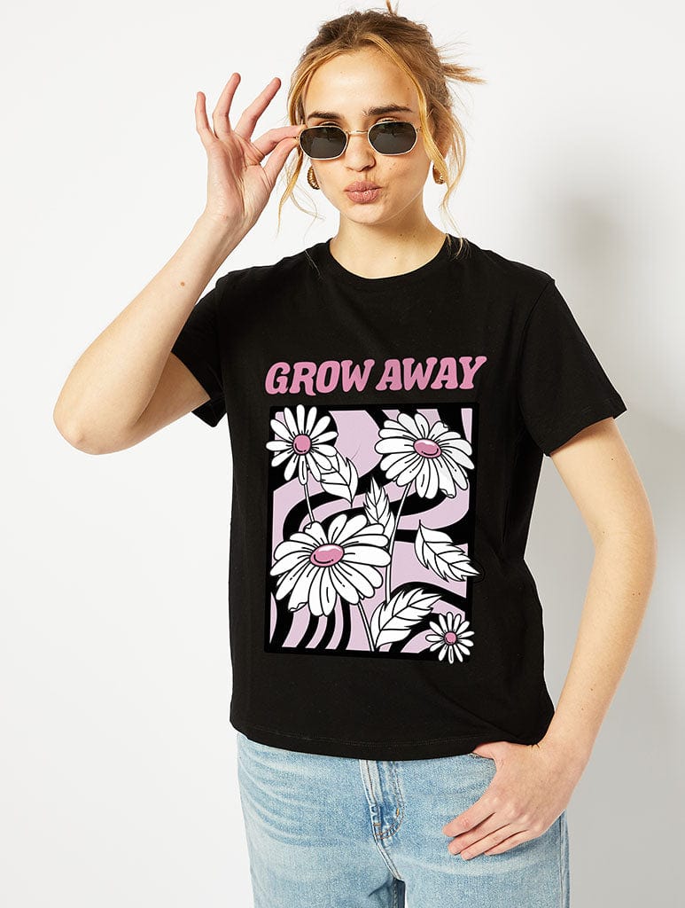 Grow Away Black T-Shirt, S