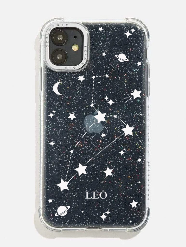 Leo Celestial Zodiac Glitter Shock i Phone Case, i Phone 14 Plus Case