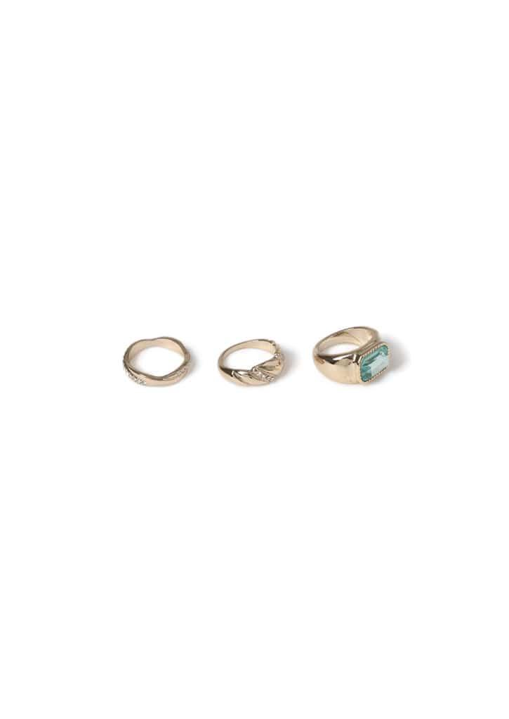 Liars & Lovers 3 Pack Stacking Rings with Stones, 17mm