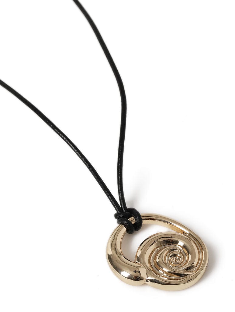 Liars & Lovers Gold Swirl Long Pendent Necklace