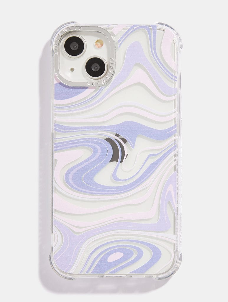 Lilac Retro Swirl Shock i Phone Case, i Phone 15 Plus Case