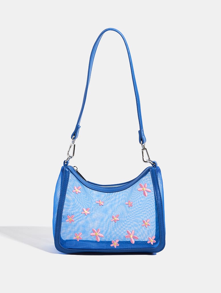 Maia Blue Mesh Cross Body Bag