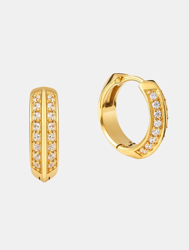 Metal Morphosis Double Zirconia Hoops In Gold