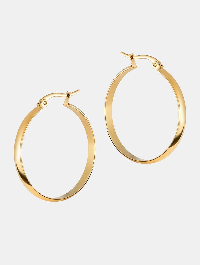 Metal Morphosis Large Band Hoops In Gold