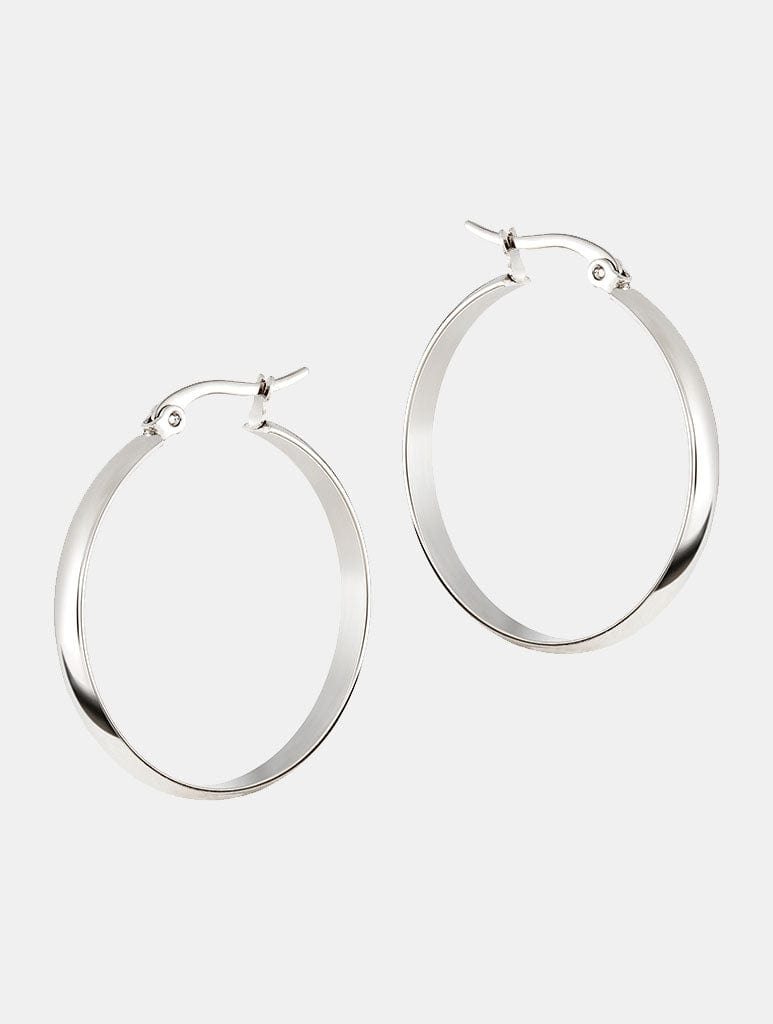 Metal Morphosis Large Band Hoops In Silver