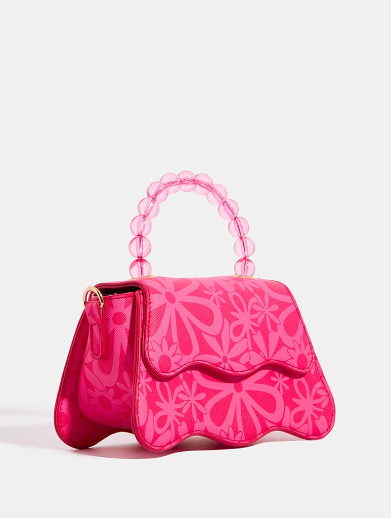 Mini Wave Pink Floral Top Handle Bag