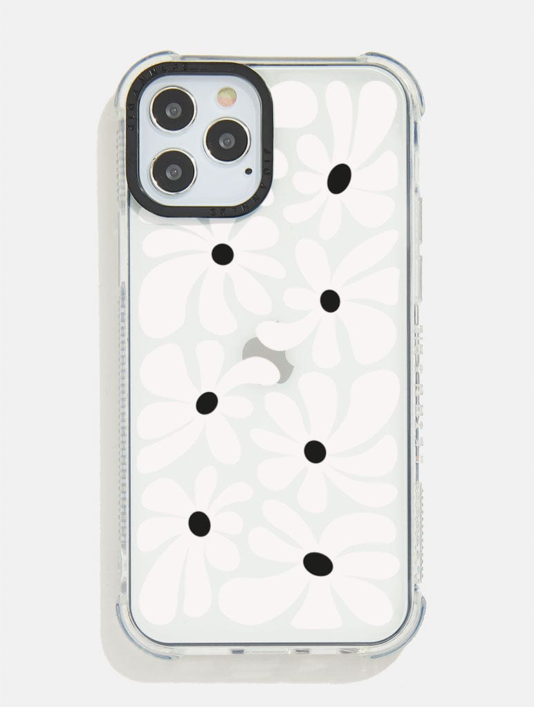 Monochrome Daisy Shock i Phone Case, i Phone 15 Pro Case