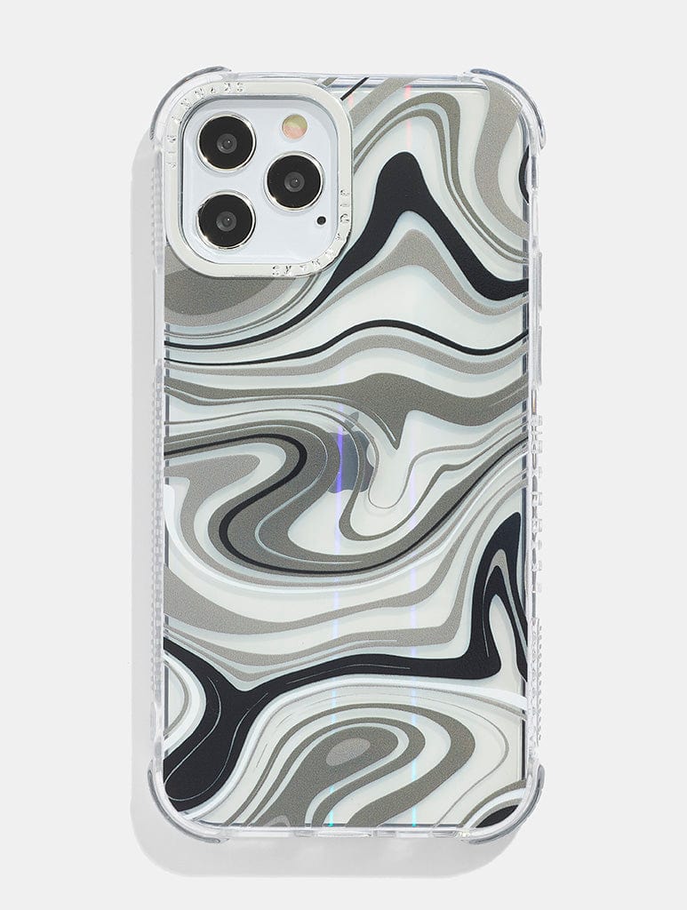 Monochrome Swirl Shock i Phone Case, i Phone 15 Pro Case