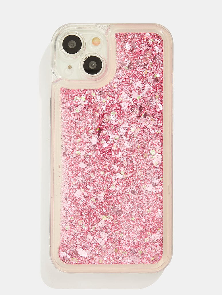 Pink Glitter Liquid Filled Case, i Phone 14 Case