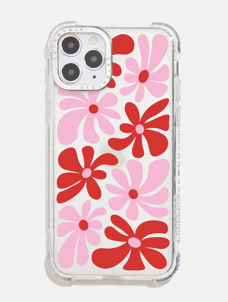 Pink & Red Daisy Shock i Phone Case, i Phone 14 Pro Max Case