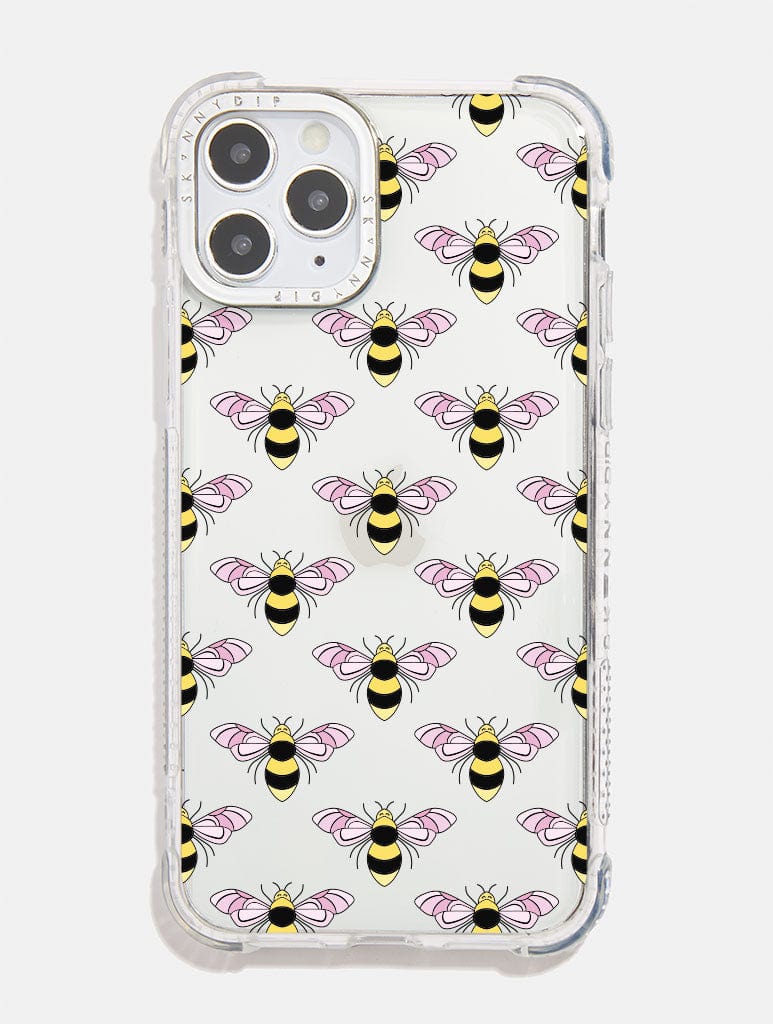 Pink & Yellow Bee Shock i Phone Case, i Phone 15 Plus Case