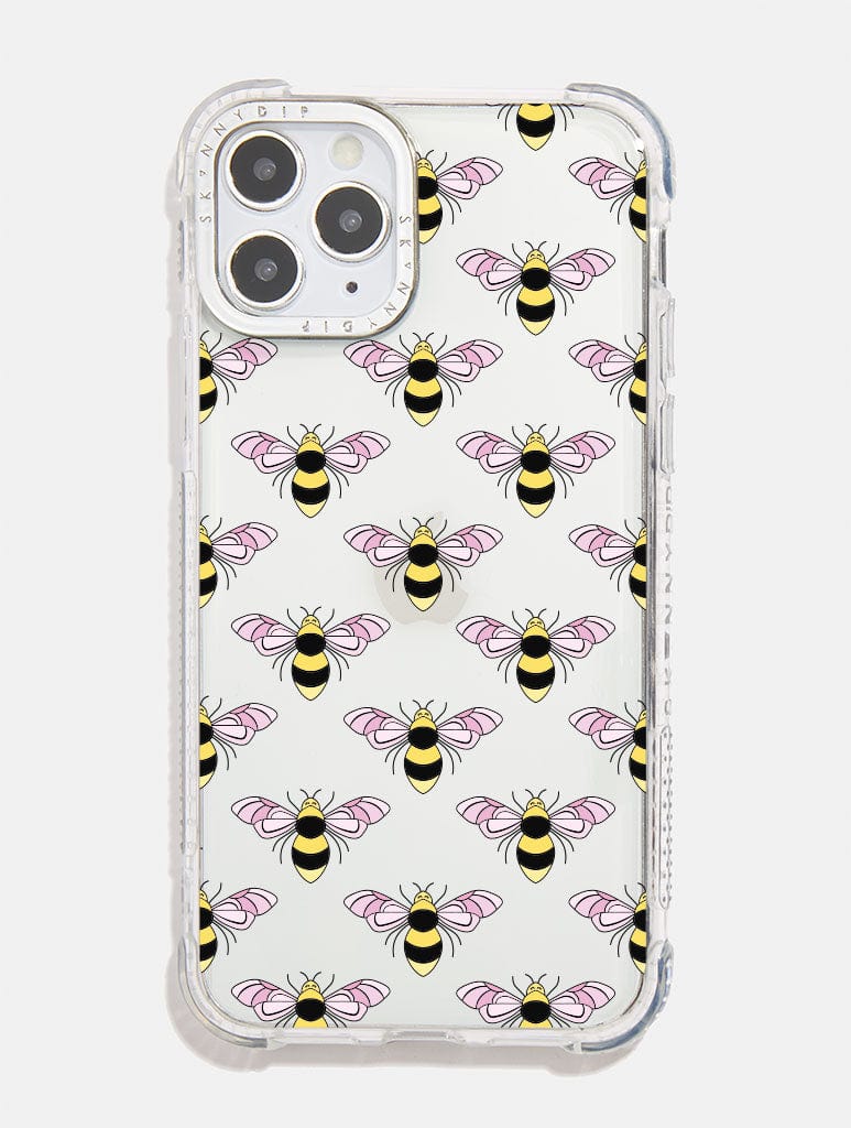 Pink & Yellow Bee Shock i Phone Case, i Phone 15 Case