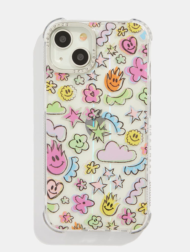 Rainbow Doodle Shock i Phone Case, i Phone 13 Pro Case