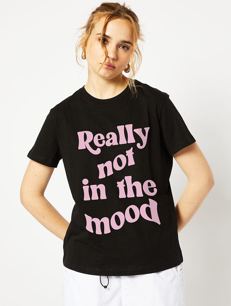 Really Not in the Mood Black T-Shirt, XL