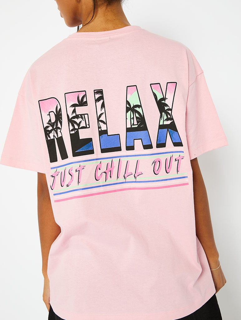 Relax Oversized Pink T-Shirt, XS