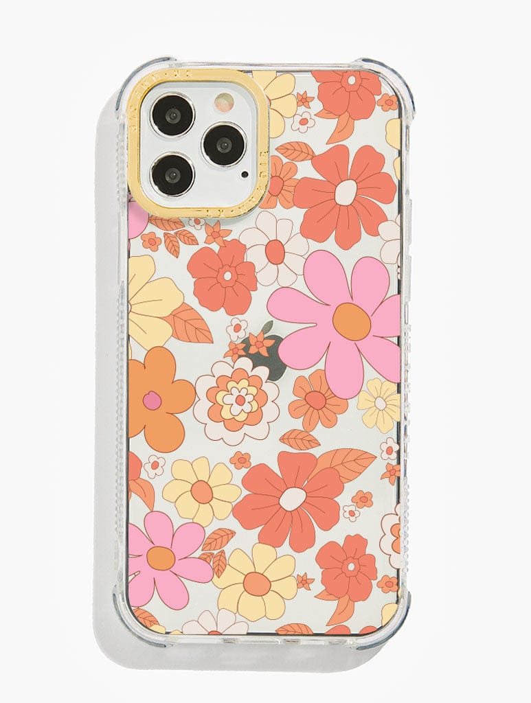 Retro Flower Shock i Phone Case, i Phone 15 Pro Case
