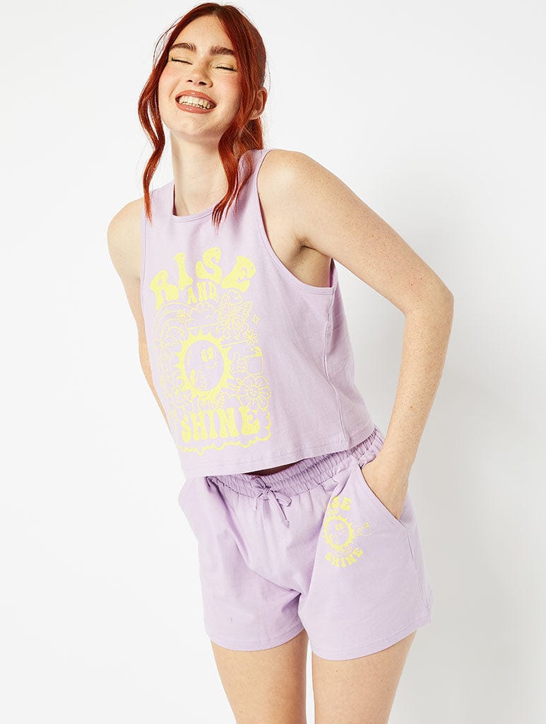 Rise & Shine Vest & Short Pyjama Set, L