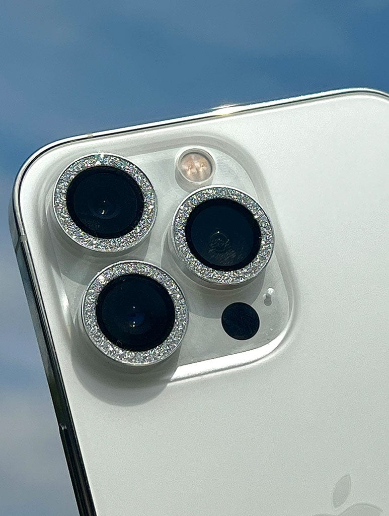Silver Glitter Protective Camera Lens Cover, i Phone 13 / 13 Mini