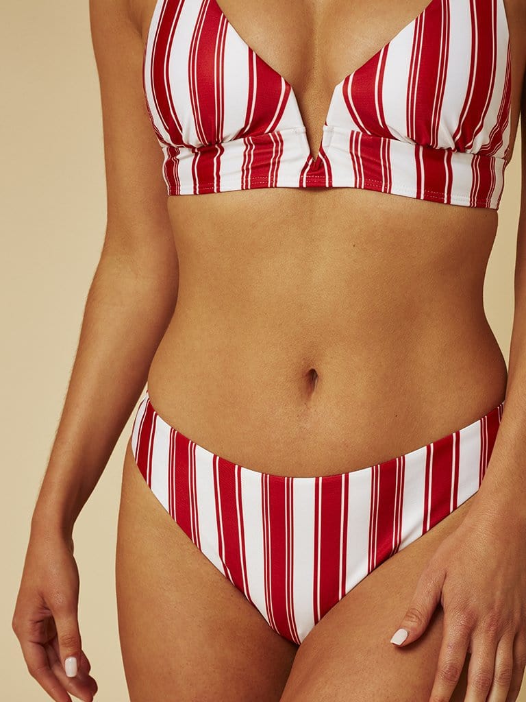 Sydney Red Stripe Bikini Bottoms, 20
