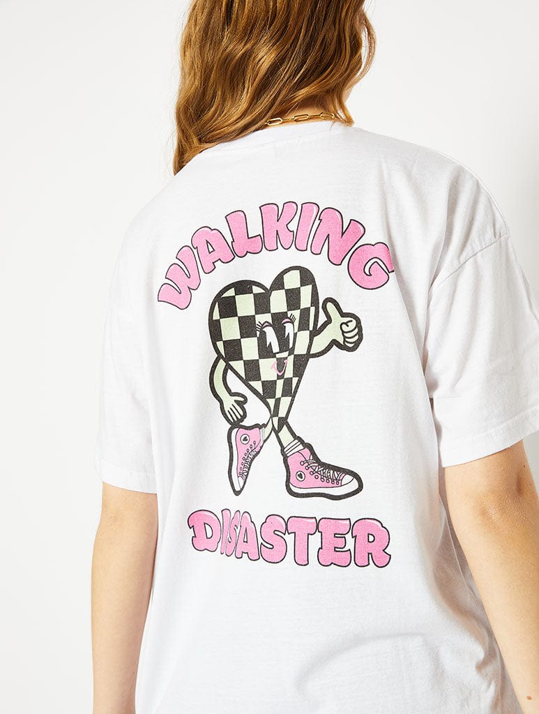 Walking Disaster White Oversized T-Shirt, XS