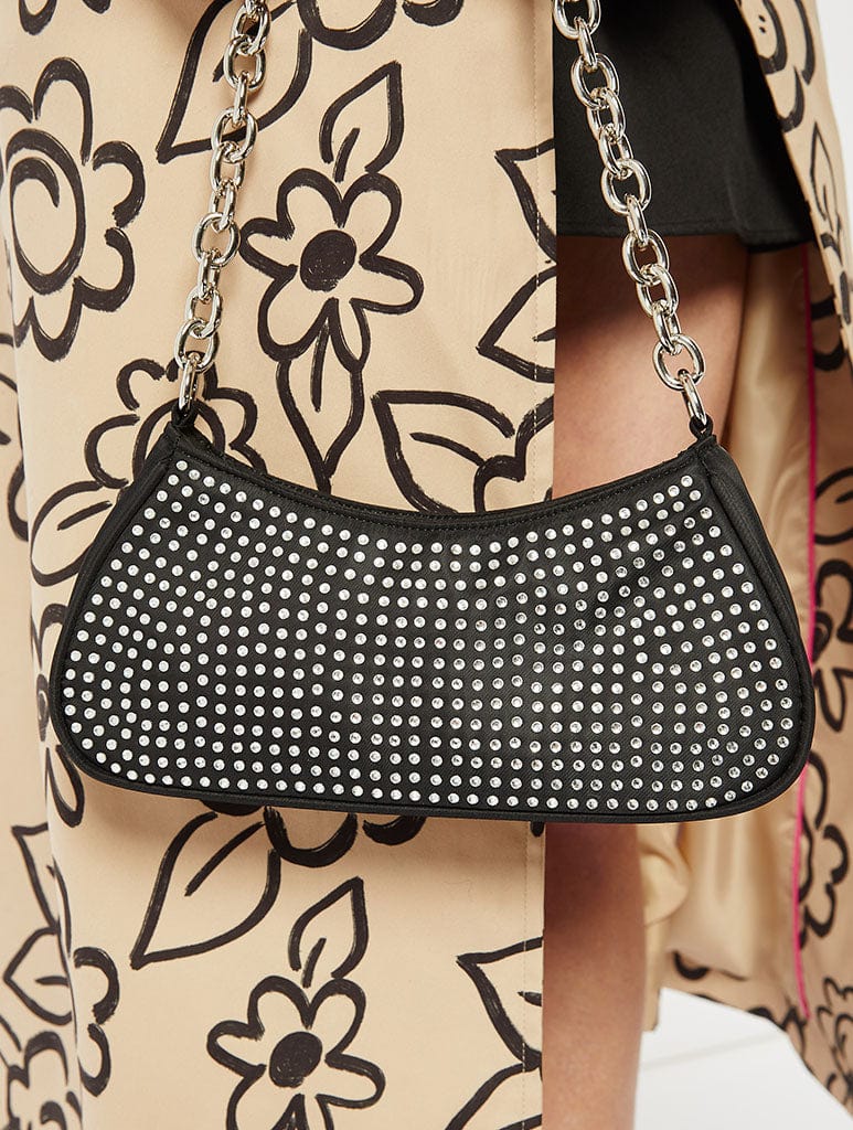 Zoe Rhinestone Chain Shoulder Bag