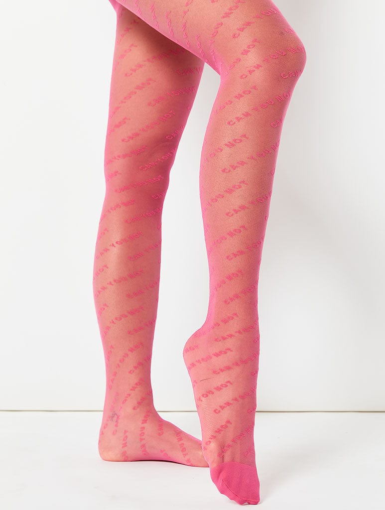 Can You Not Pink Printed Tights, S