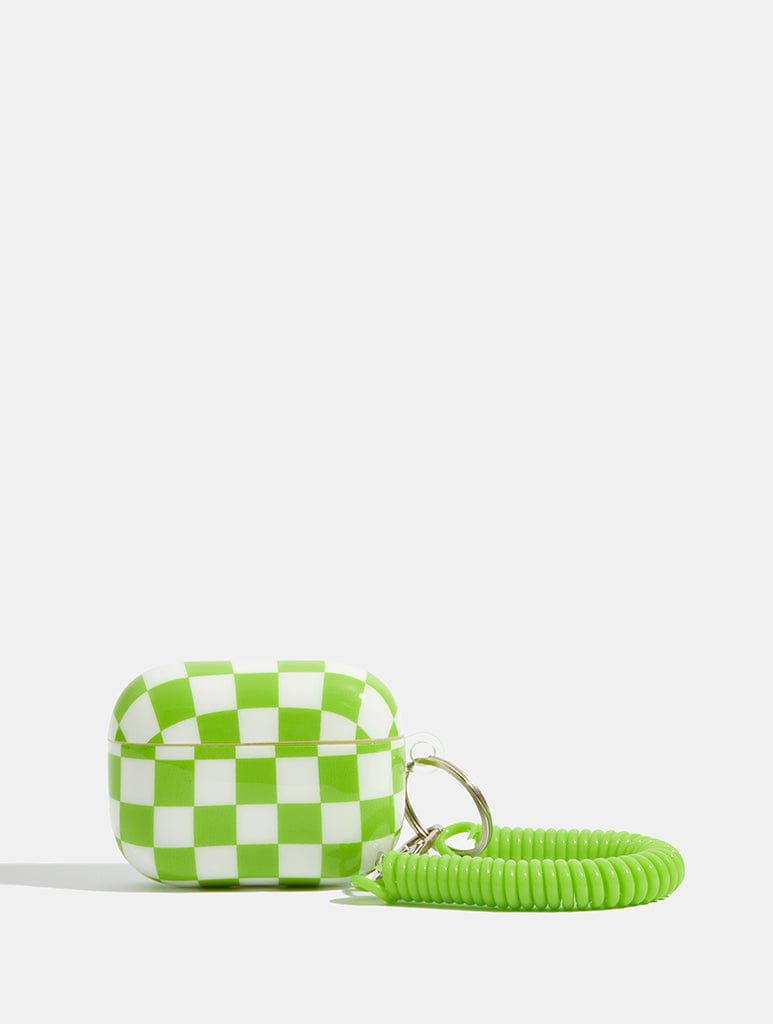 Green And White Checkerboard Airpods Pro Case