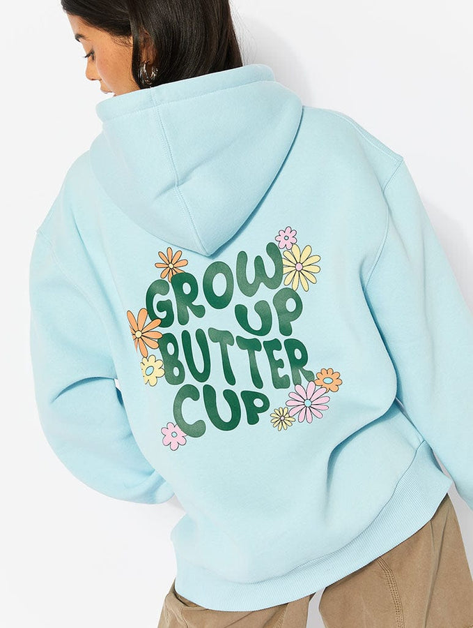Grow Up Buttercup Printed Blue Hoodie Hoodies & Sweatshirts Skinnydip