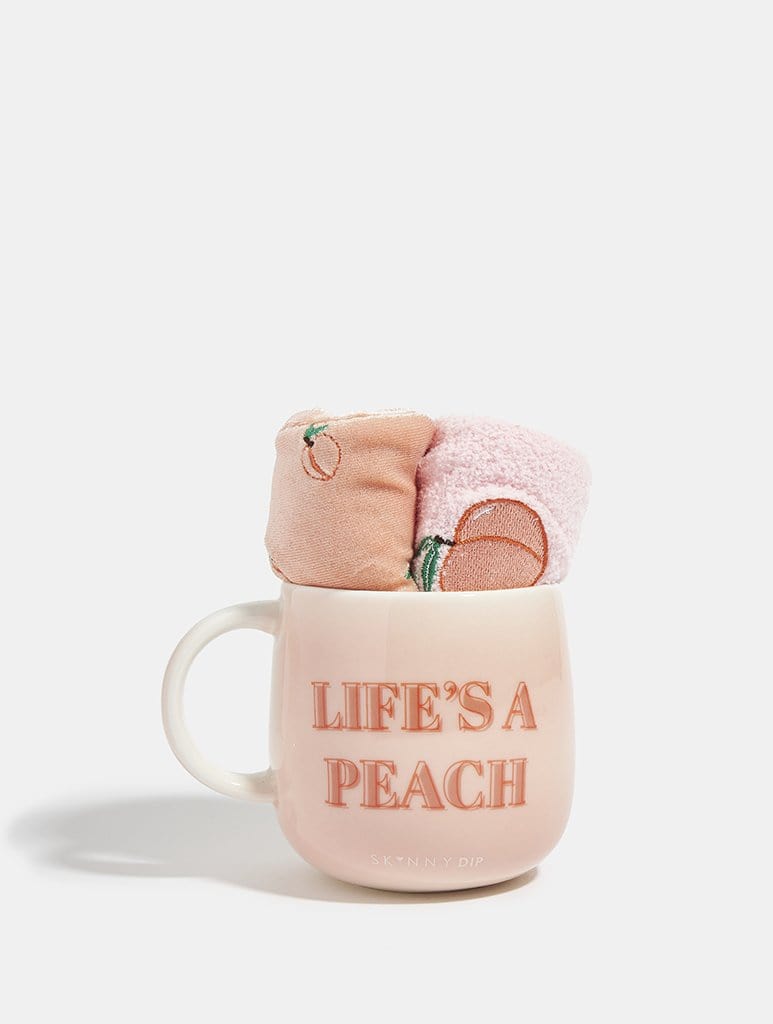 Life’s a Peach Mug, Socks and Eye Mask Gift Set