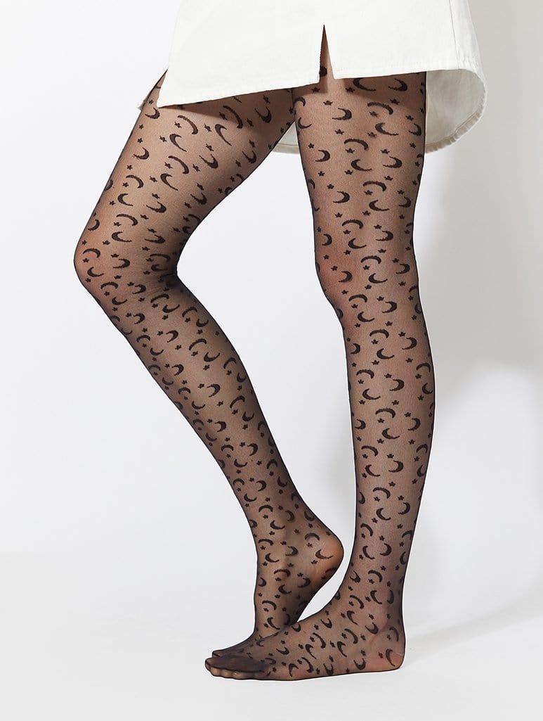 Moon And Star Print Tights, S