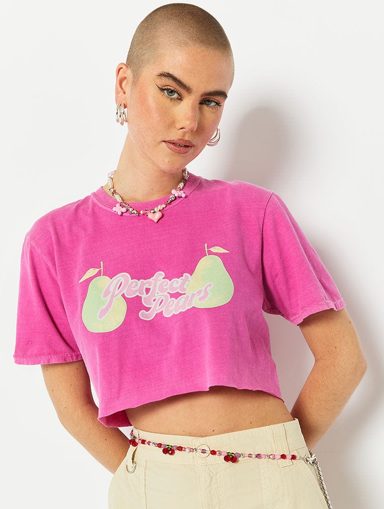 Perfect Pears Pink Crop Top, XL