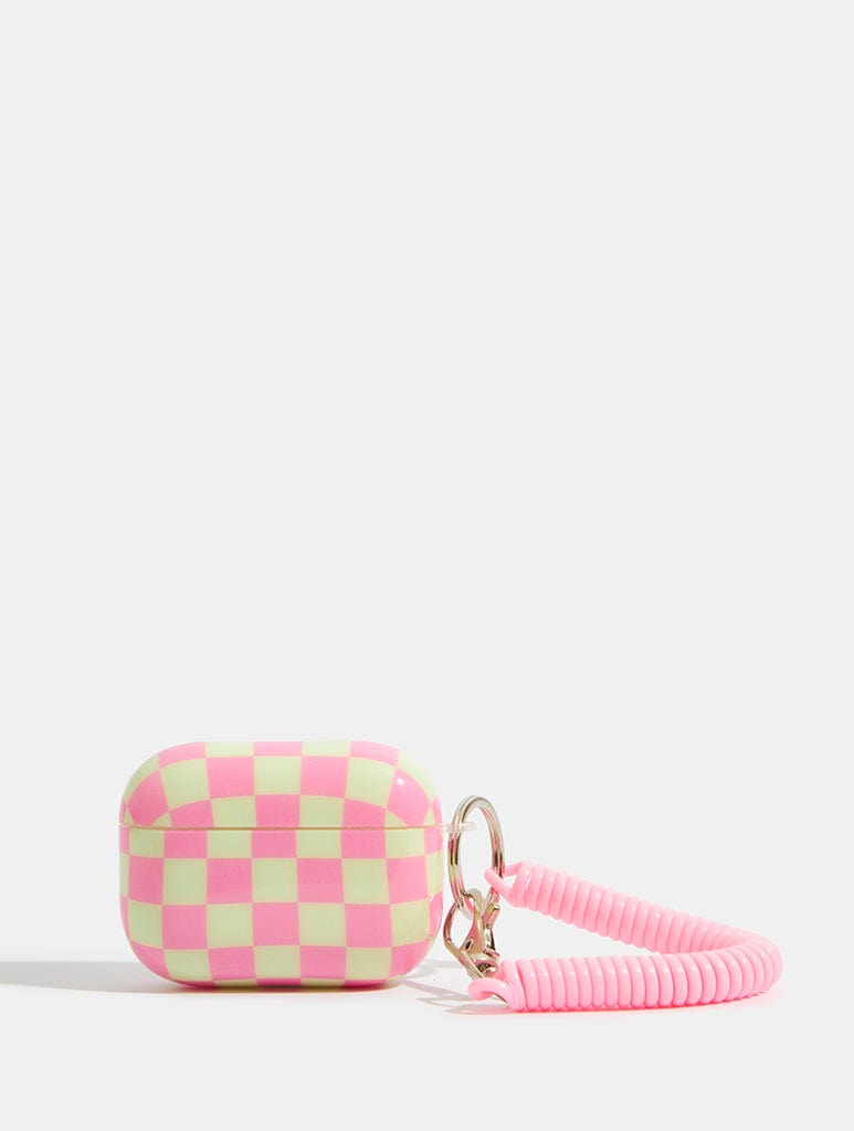Pink And Cream Checkerboard Airpods Pro Case