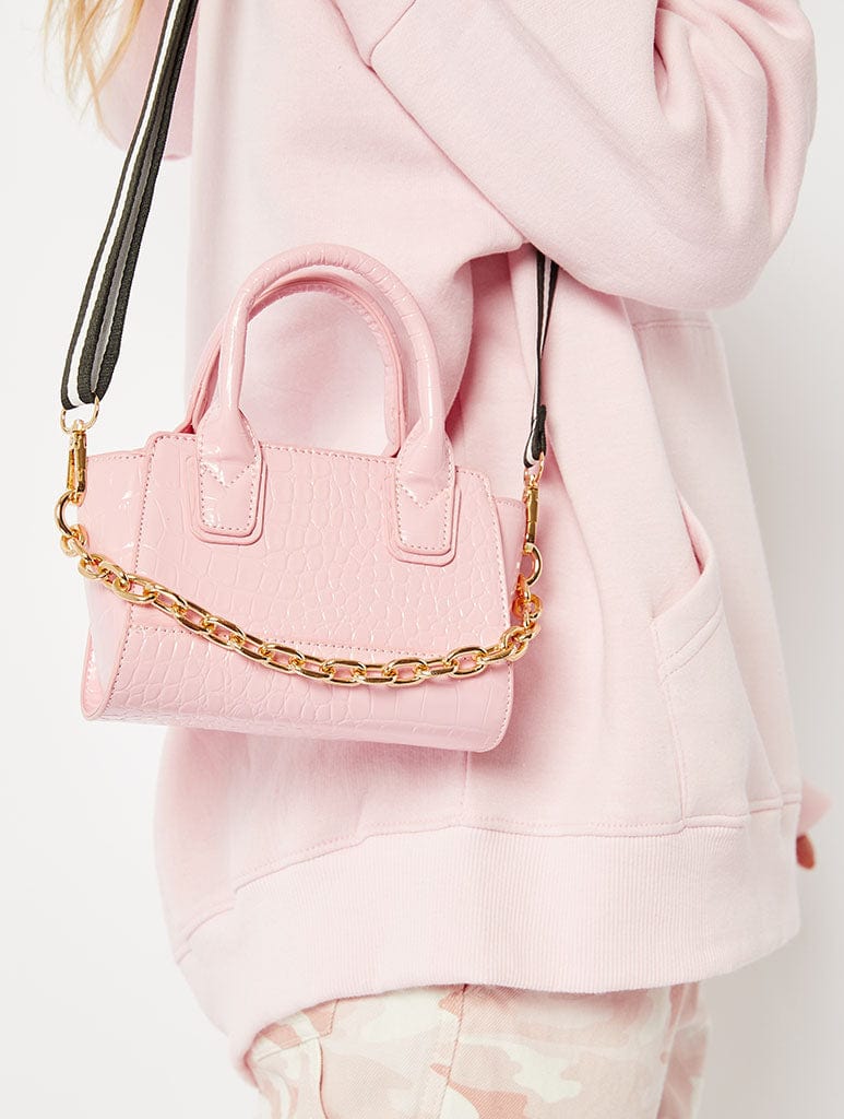 Pink Croc Mini Tote Bag