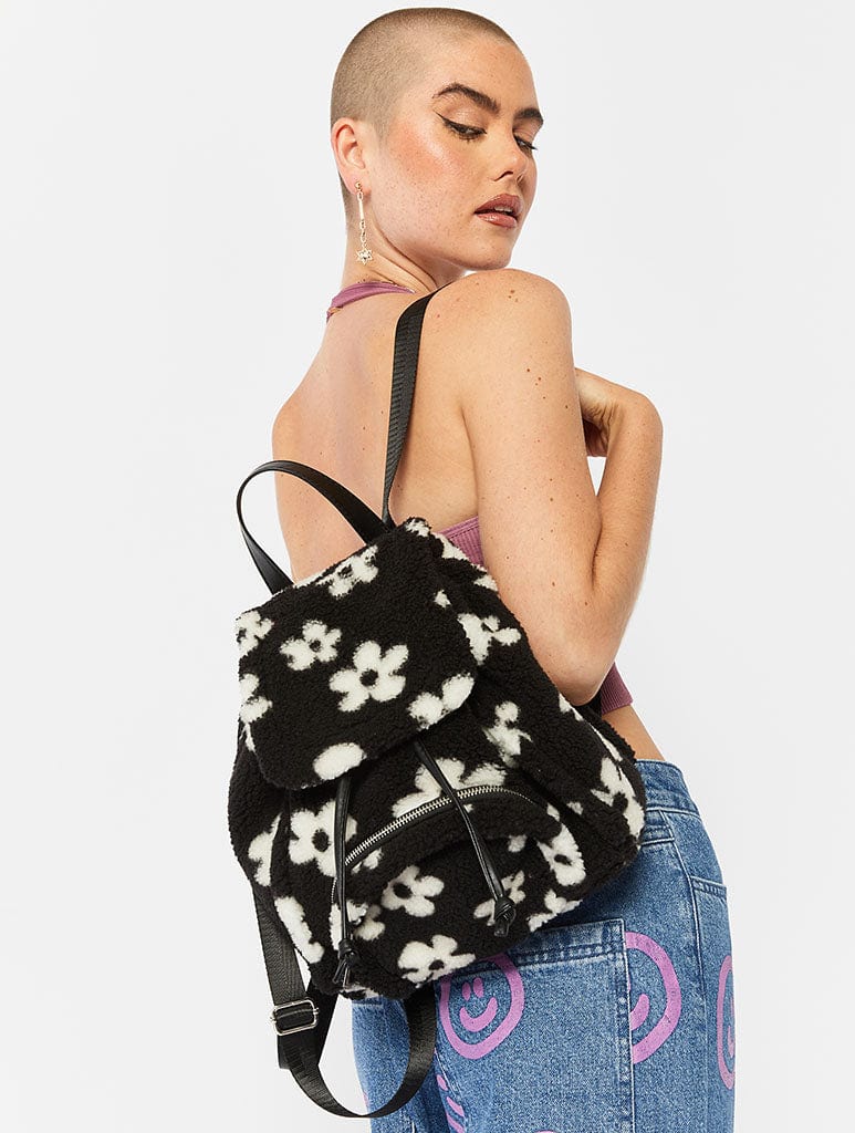 Scarlett Flower Borg Mini Backpack