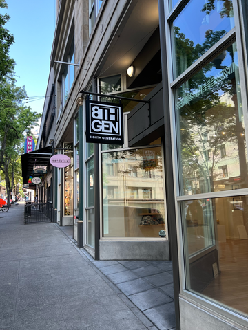 Eighth Generation's storefront on First Avenue in Downtown, Seattle