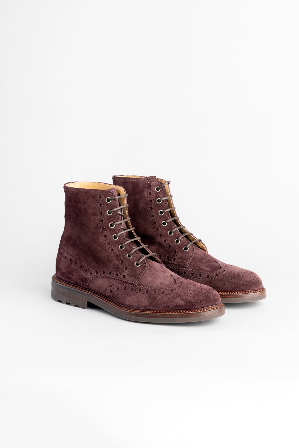 Merlot Red Suede Boots